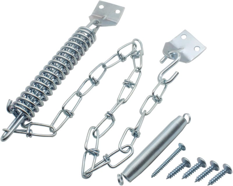 OZXNO 1 Set Screen Door Chain Storm Door Protector Chain and Spring Heavy Duty Storm Door Closer (Silver) - Image 1
